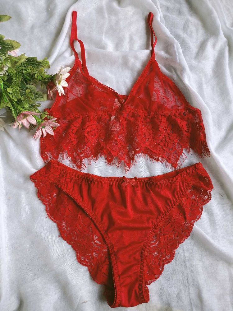 Red Lace Lingerie Set