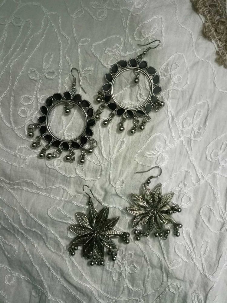 Oxidized Silver bohot Earrings
