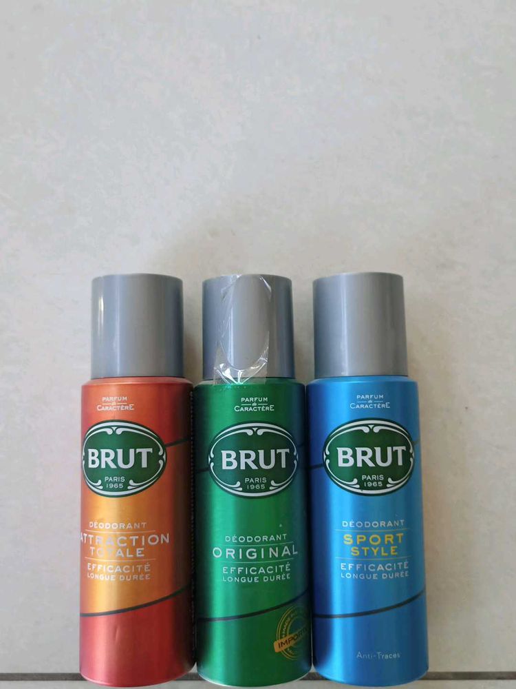 Brut Deodorant Trio: Original, Attraction, Sport