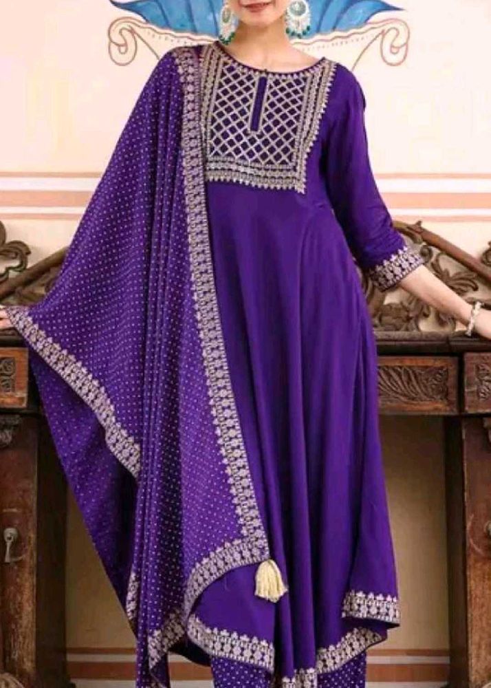 Elegant Purple Kurta Set with Dupatta
