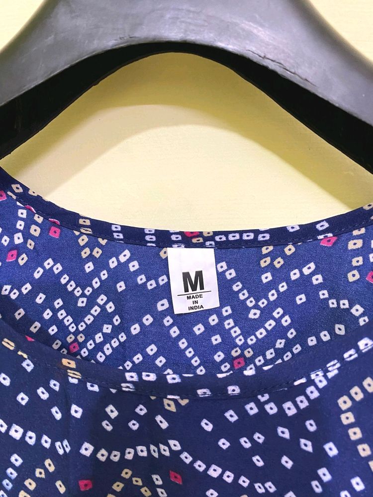 Blue Chunri Print Kurti