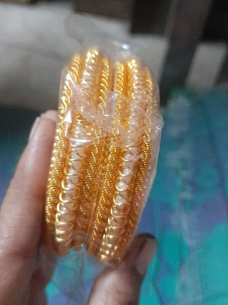 Elegant Golden Bangles Set