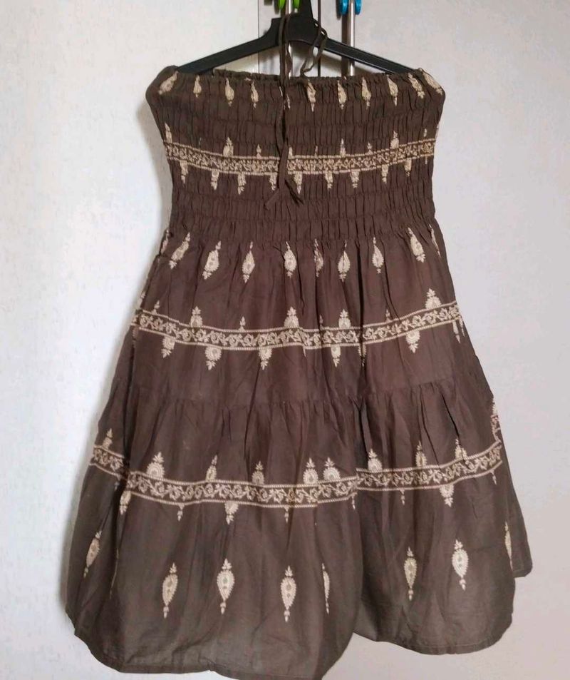 Lovely offshoulder halter tie-up dress