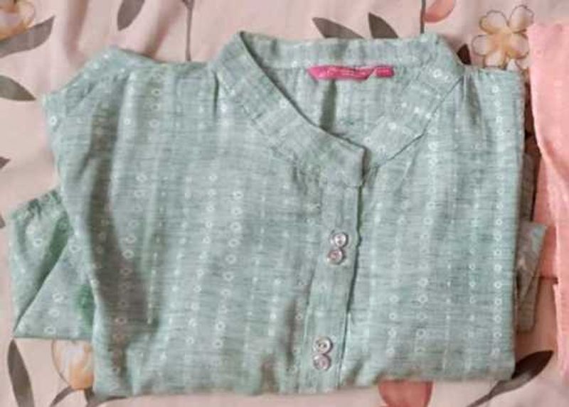 Women's Casual Light Green Kurta
