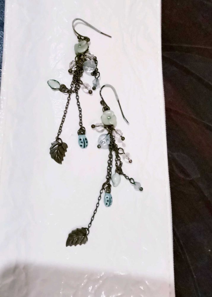 🪄Charming Ladybug &amp; Leaf Drop Earrings