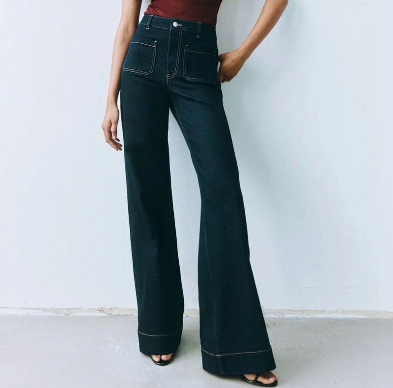 High-Waisted Flare Denim Jeans