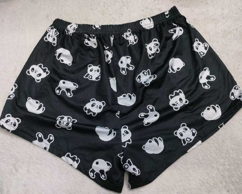 Cute Panda Print Pajama Shorts