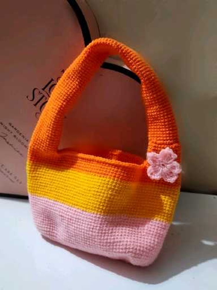 Sunset Donut Shoulder Bag with Flower accent 🌸✨️