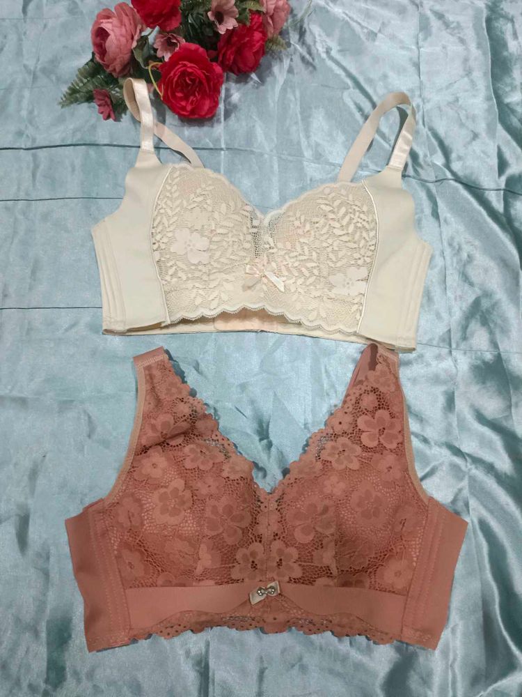 Lace Trimmed Comfort Bras (Set of 2)