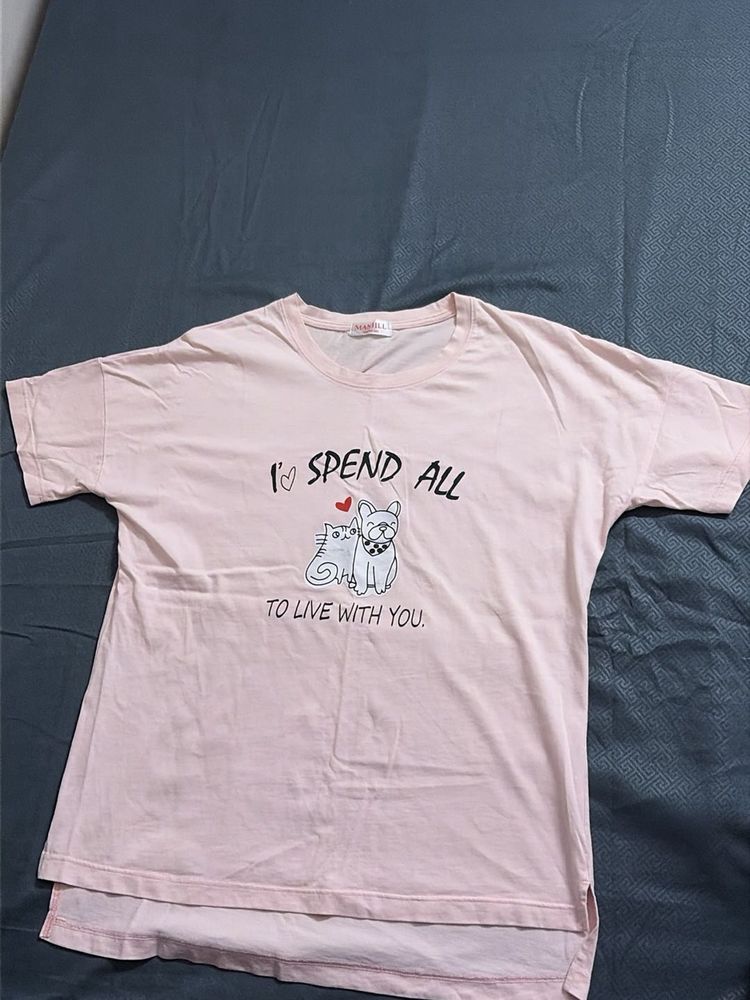 Cute Cat &amp; Dog Graphic T-Shirt