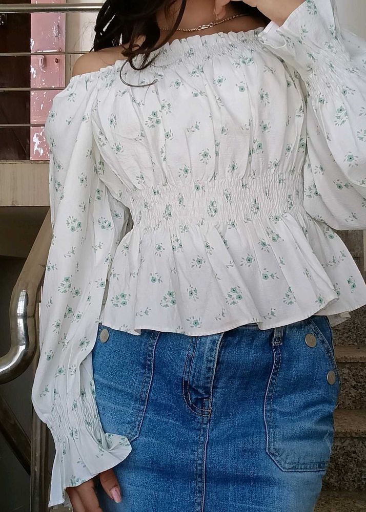 Chic Off-Shoulder Floral Top