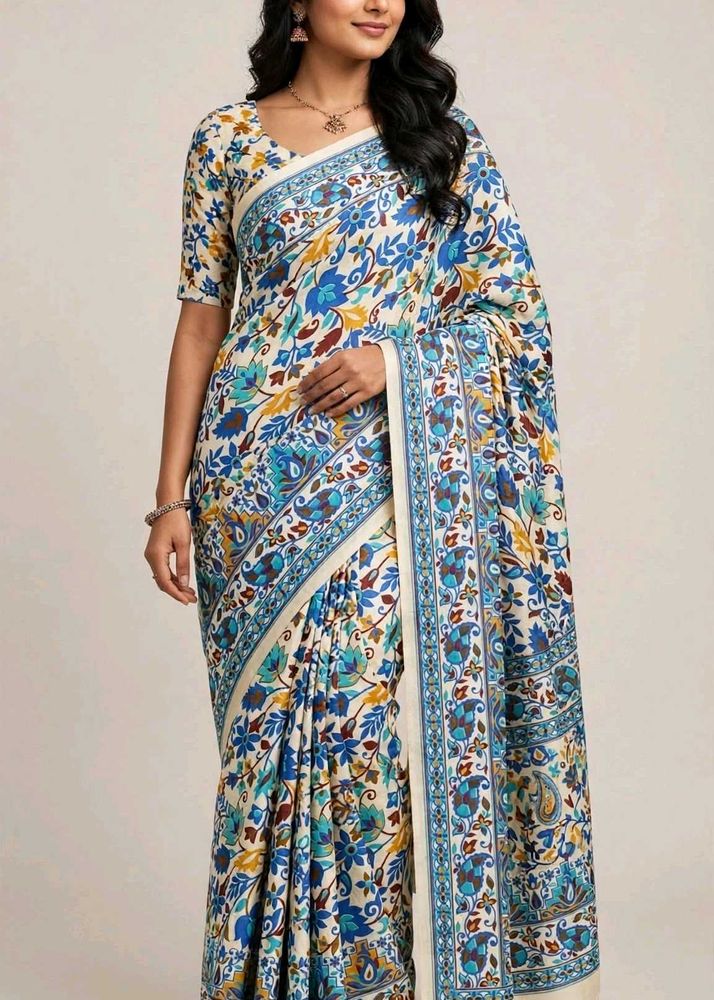 Elegant Floral Print Saree