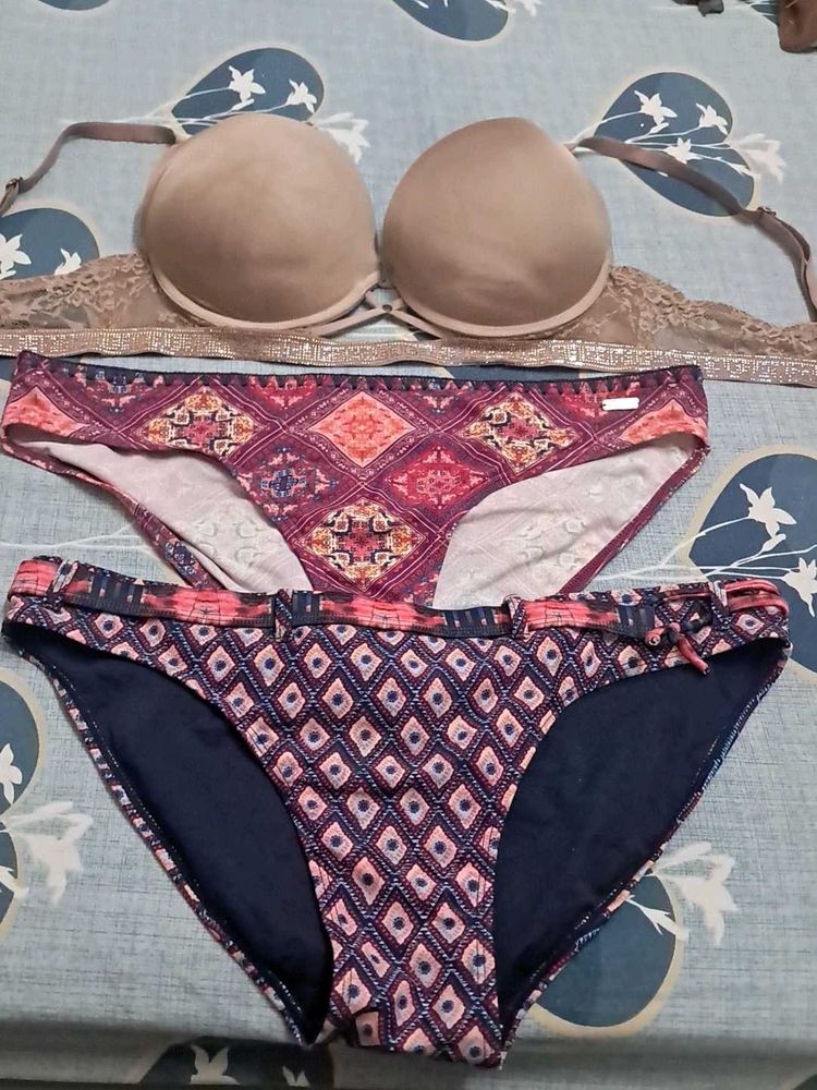 combo Of Three Imported Fabric Bra N Panty set