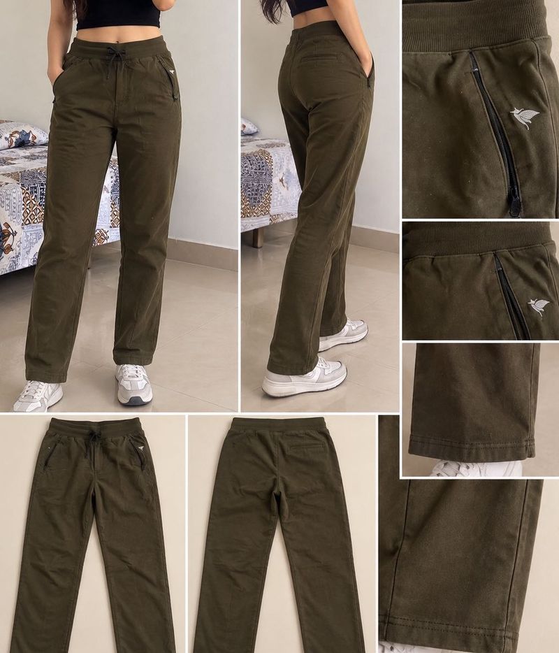Olive Green Casual Trousers