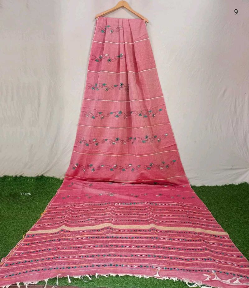 Elegant Hand Kantha Embroidered Saree