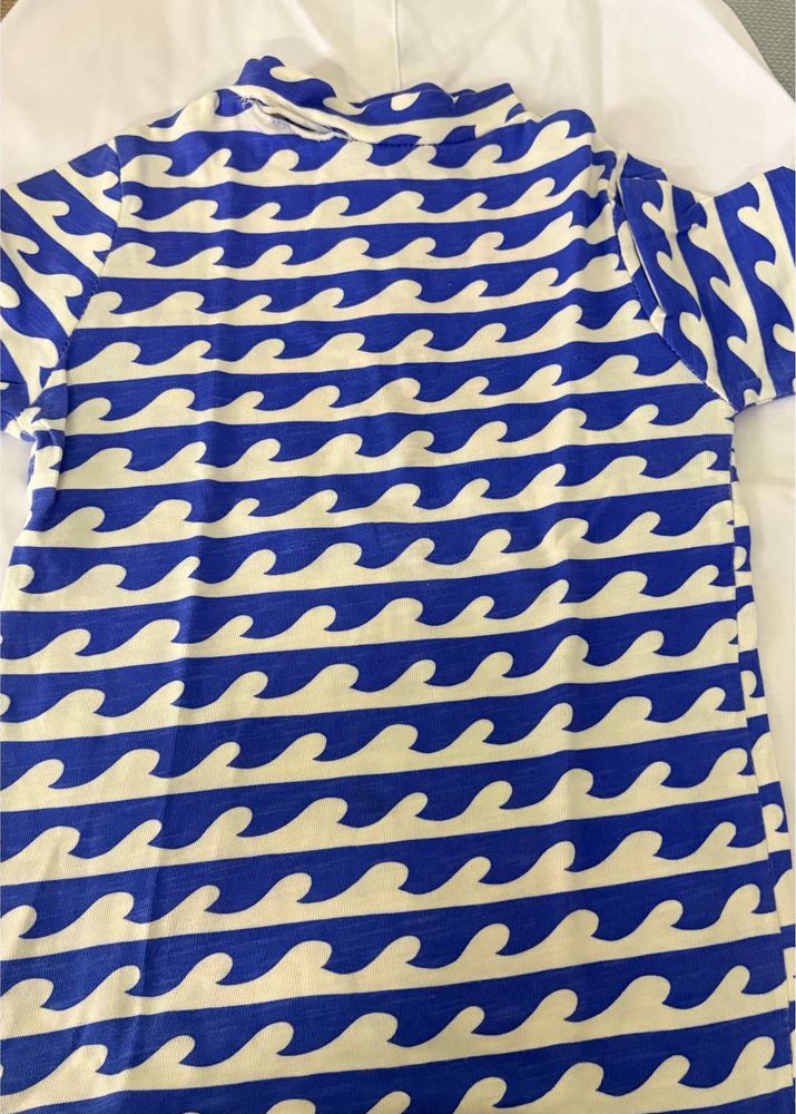 Blue Wave Pattern T-Shirt