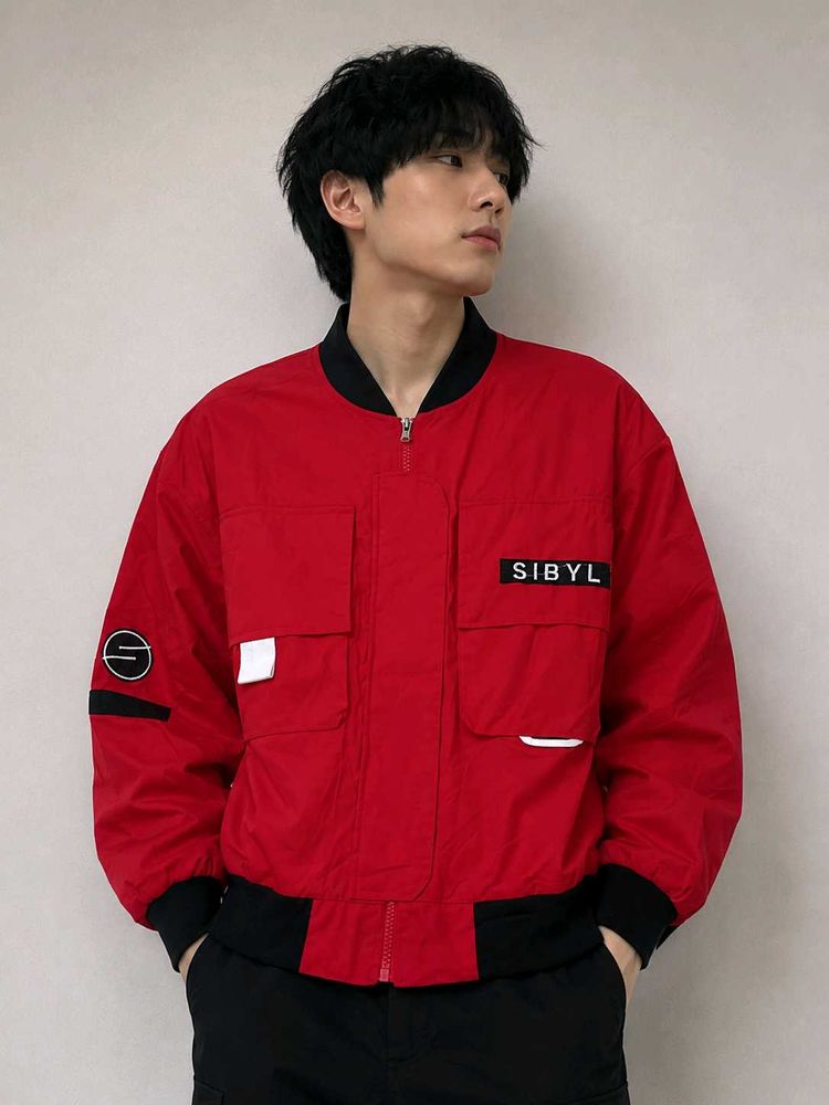 Red Baggy Bomber Jacket 🎀