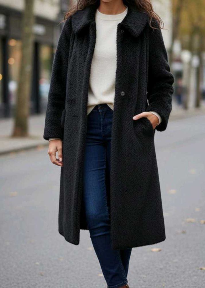 Chic Black Overcoat