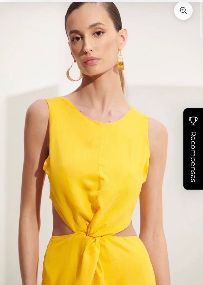 Stylish Yellow Cut-Out Maxi Dress