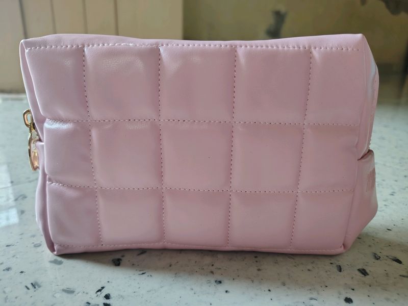 Nykka Pastel Pink Quilted pouch