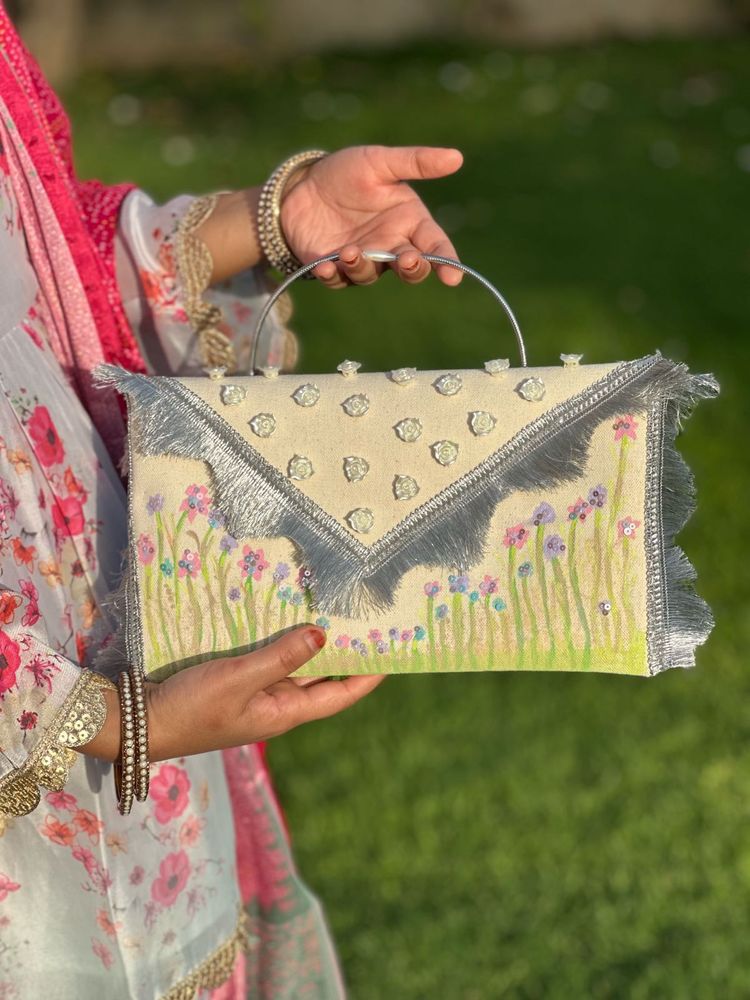 Handmade luxury Floral Clutch Bag