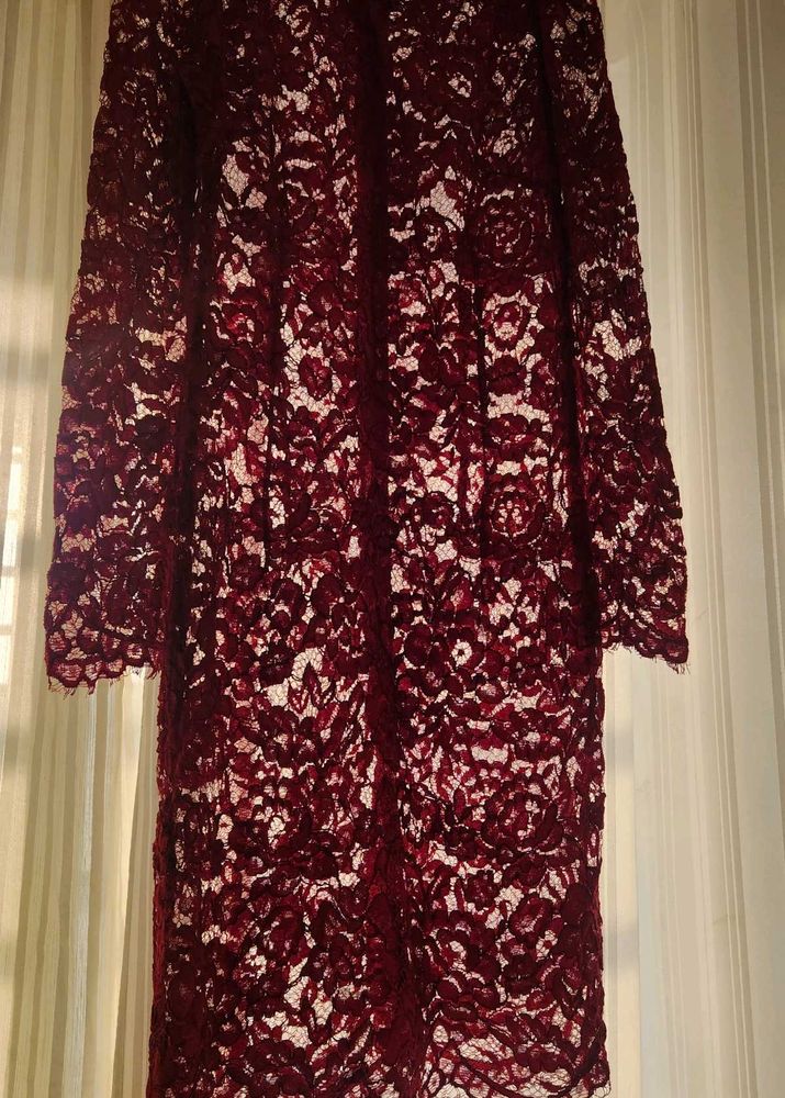 Valentine Special❤️ Elegant Red Lace Dress