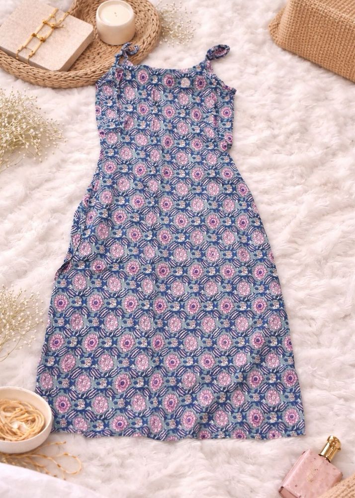 Boho Print Spaghetti Strap kurti