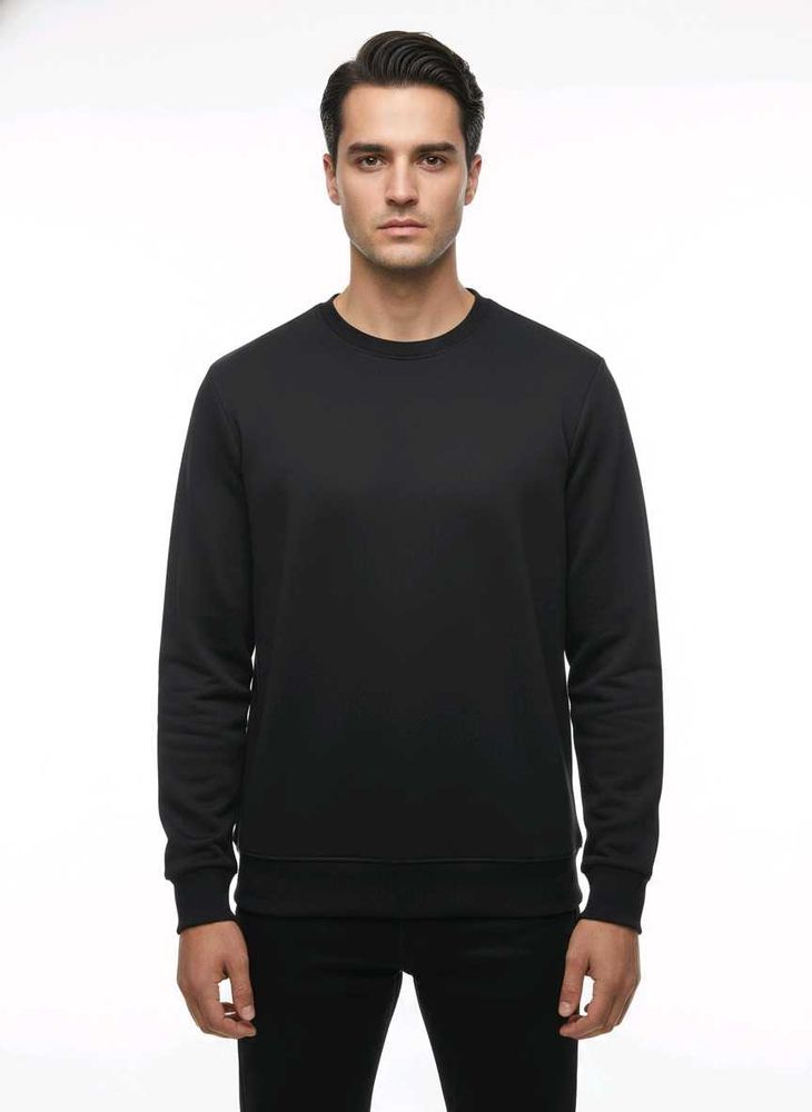 Classic Black Crewneck Sweatshirt