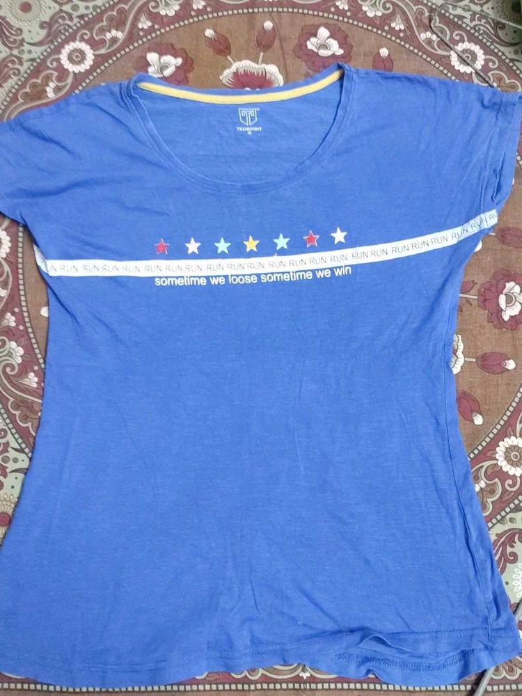 Blue Graphic Print T-shirt