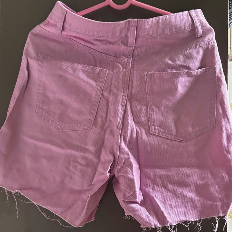 Pastel Pink  Denim Shorts