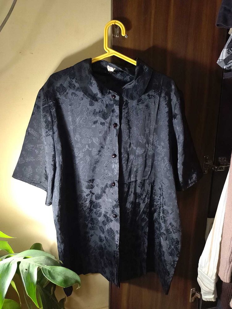Elegant Black Jacquard Top