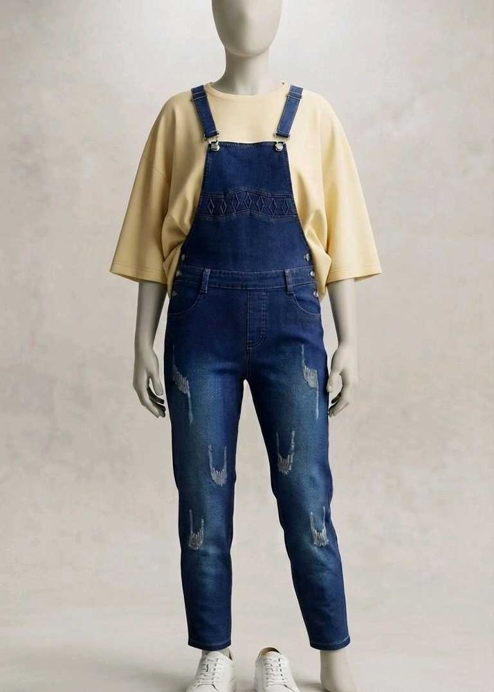 Y2k Blue Denim Dungaree