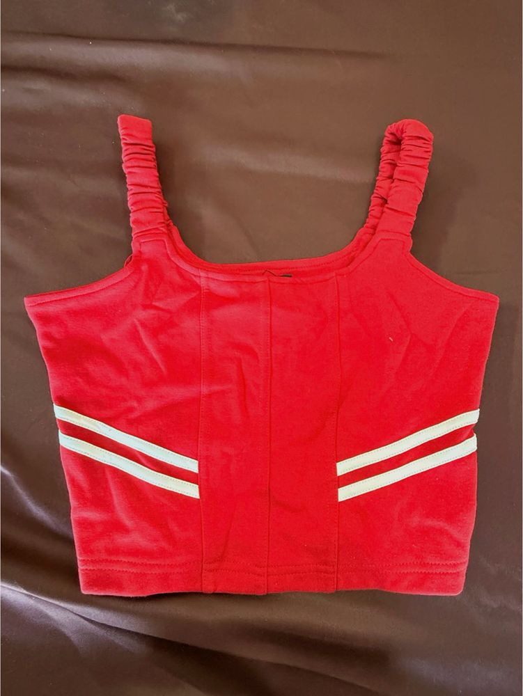 Red Cropped Tank Top