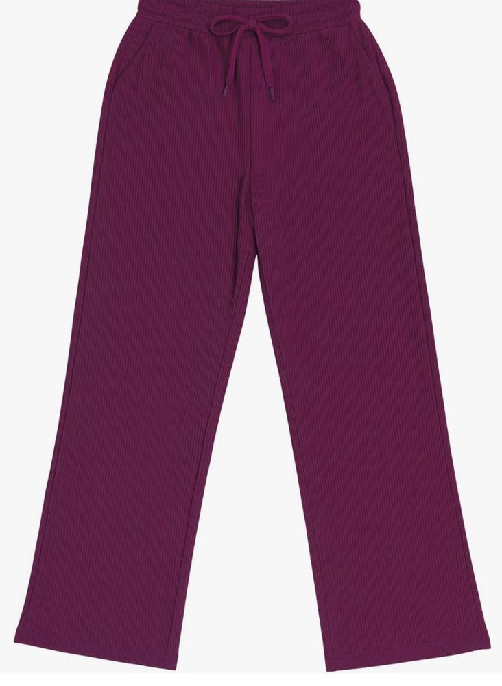 Ribbed Wide-Leg Lounge Pants