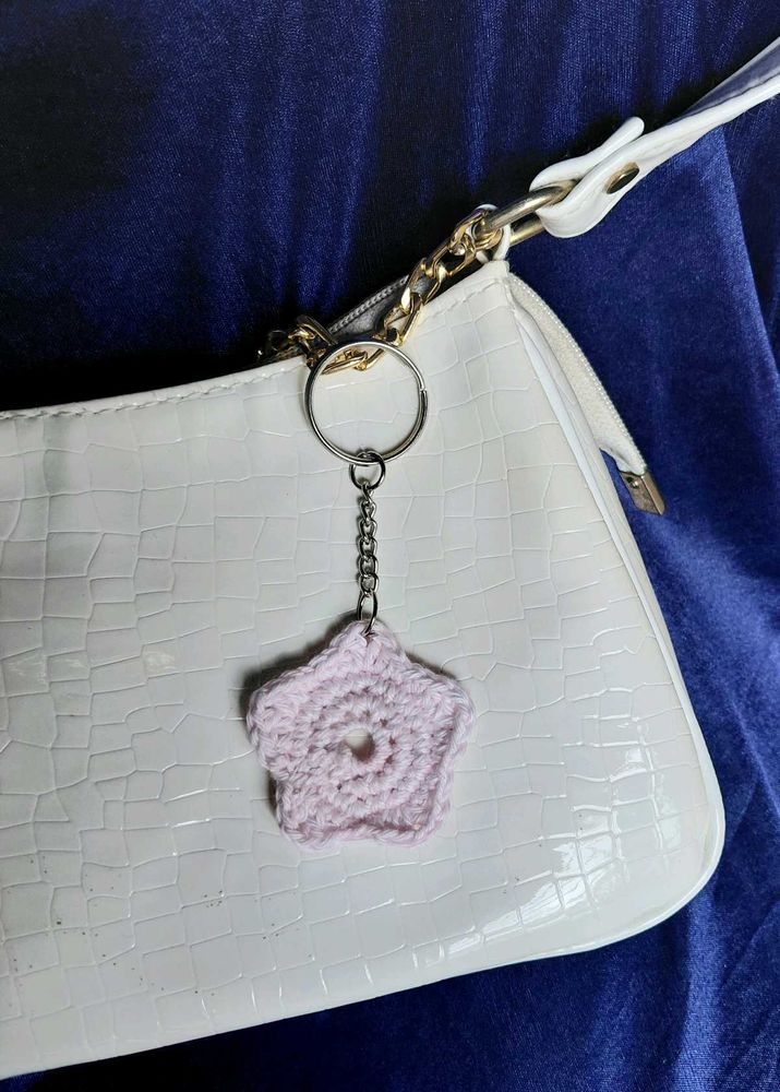 Crochet star bag charm and keychain
