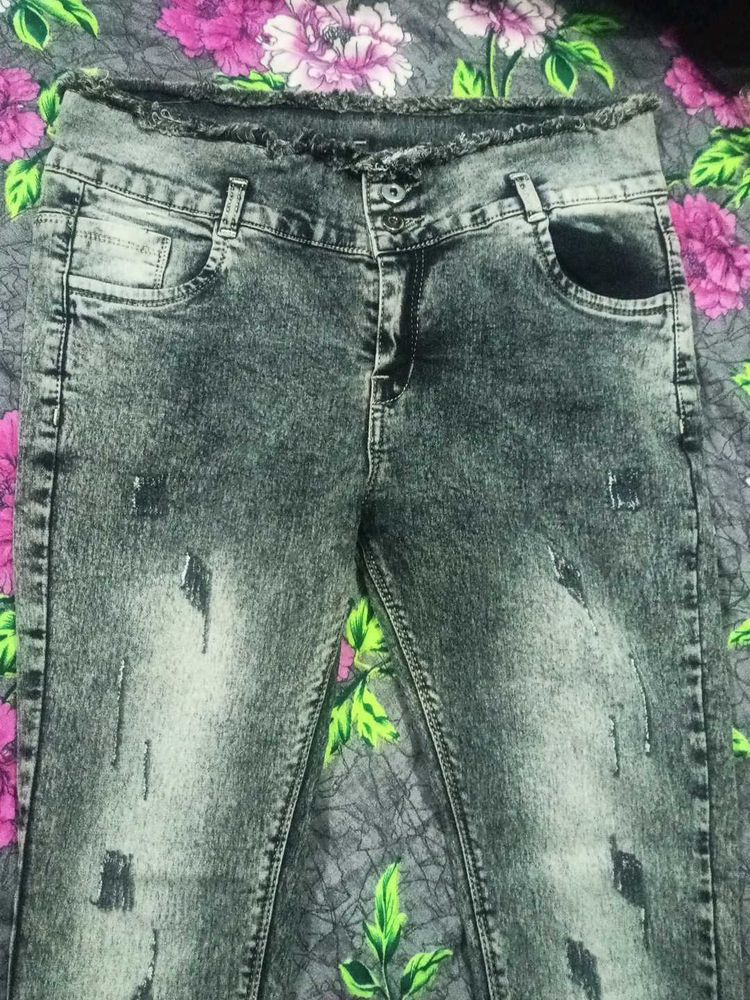 Stylish Washed Denim Jeans