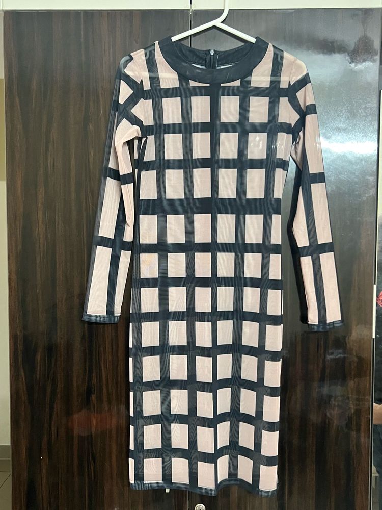 Knee Length Mesh Bandage Party Dress
