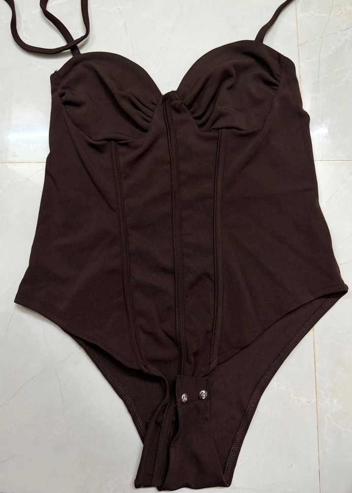 Brown Corset Bodysuit