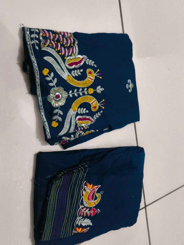 Embroidered cotton suit
