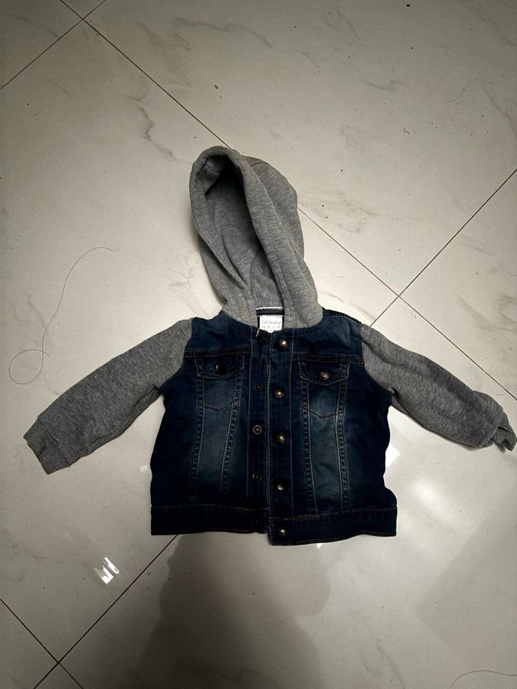 Kids Denim Jacket with Hoodie