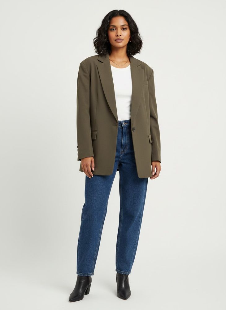 Relaxed Fit olive green Blazer