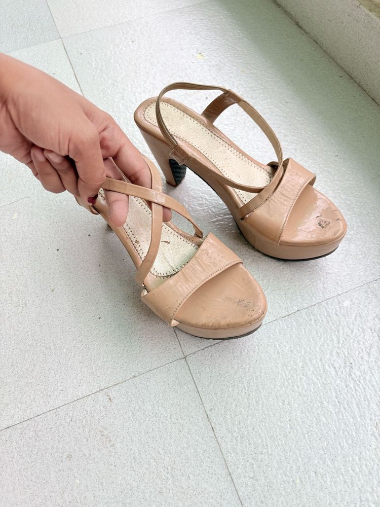 Chic Beige Platform Heels