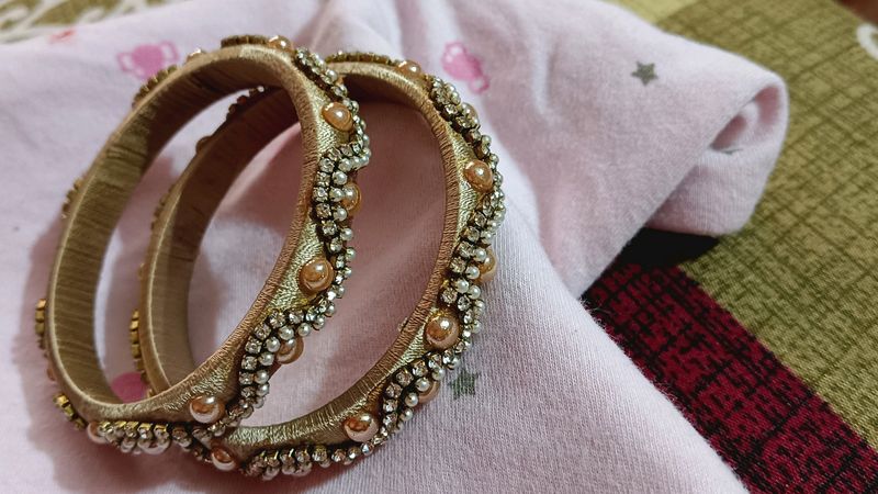 Elegant Pearl &amp; Crystal Bangles