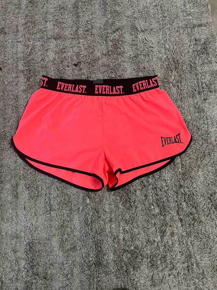 Everlast Neon Pink athletic Shorts - Black Waistba