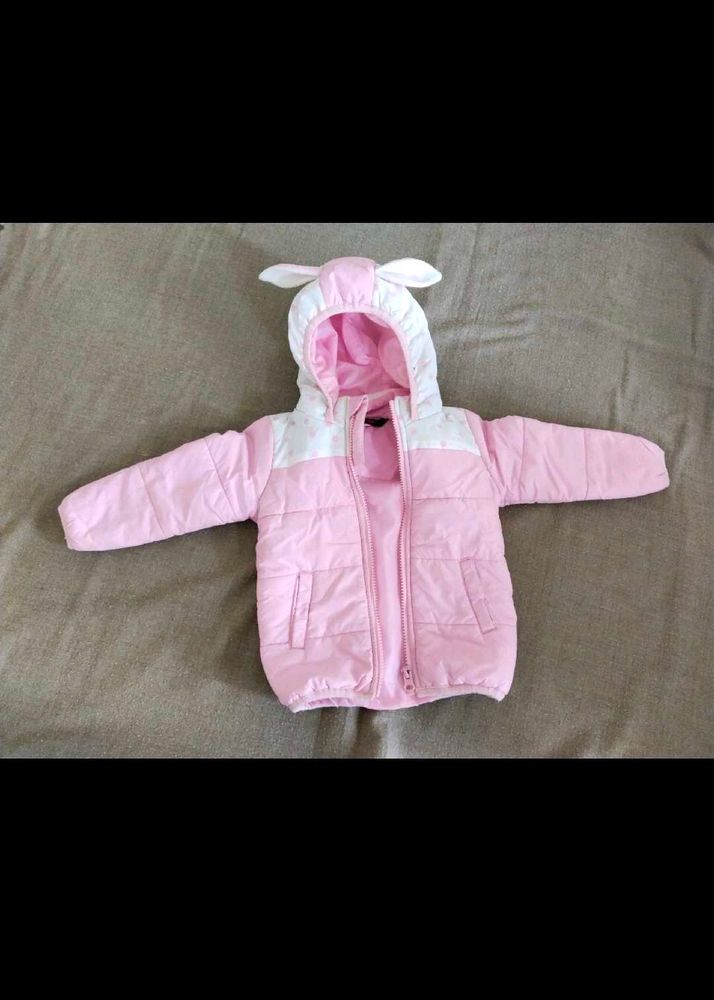 Frendz Kids Pink Bunny Puffer Jacket