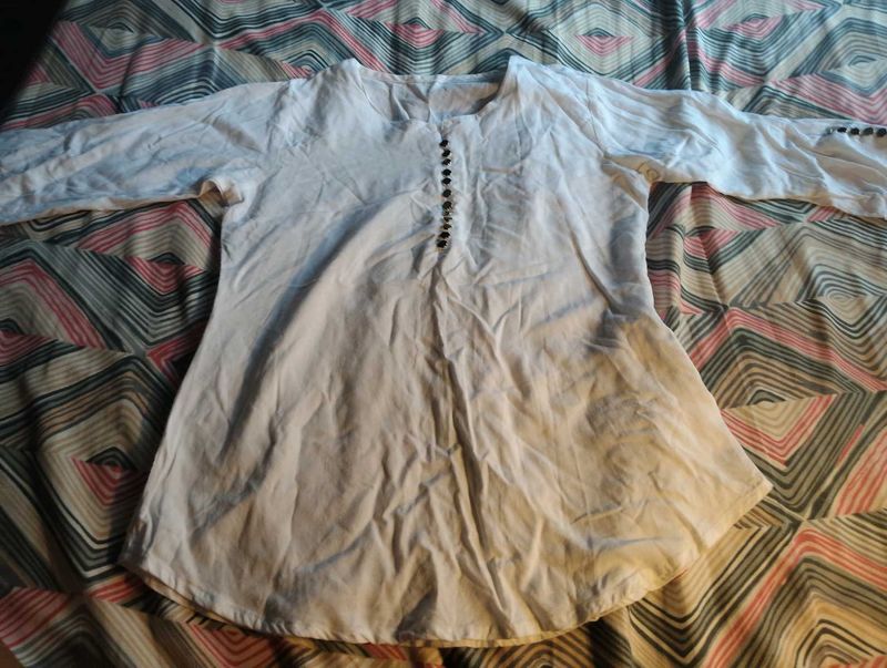 Elegant White Cotton Kurta