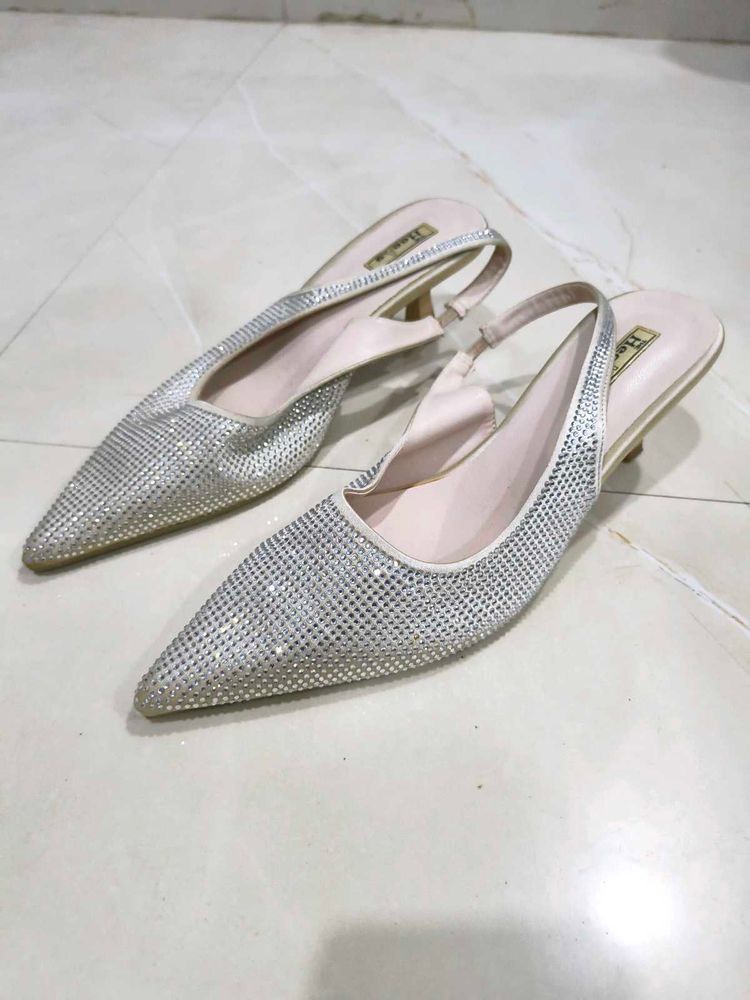 Sparkling Crystal Slingback Heels