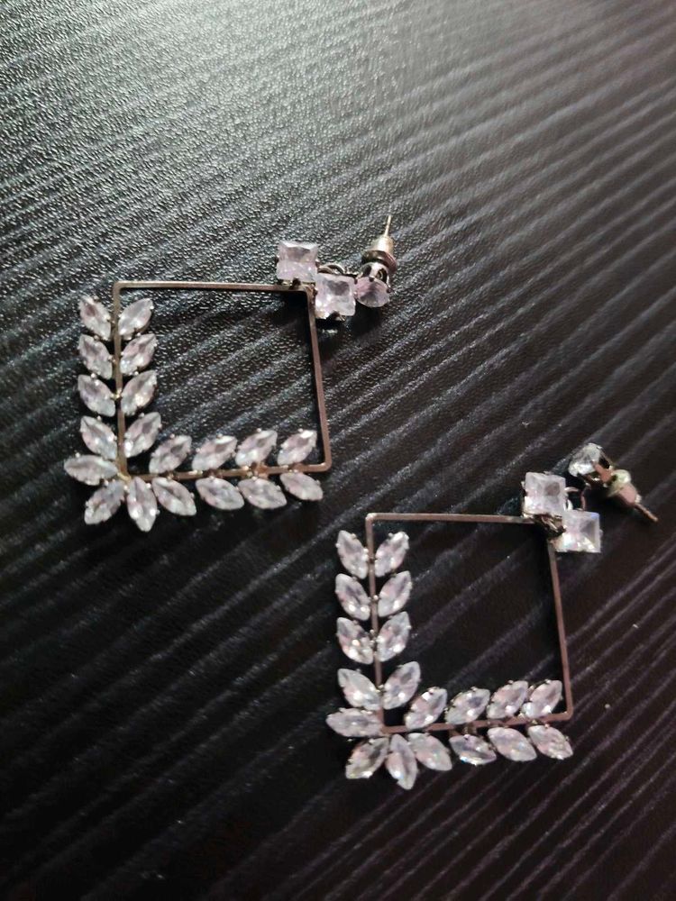 Elegant Square Crystal Earrings