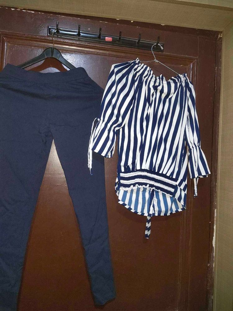 Striped Top &amp; Leggings Set