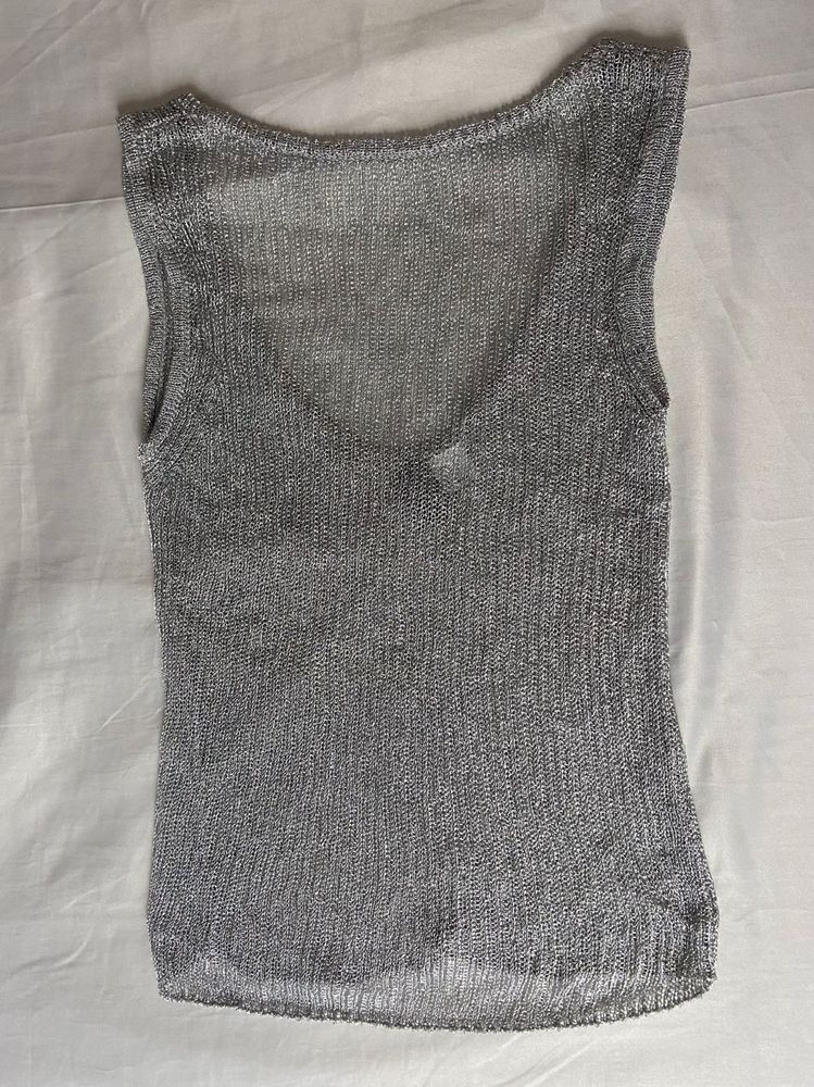 H&amp;M Sparkly Silver Knit Top 🩶